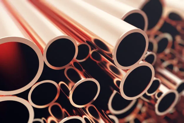 Copper pipes for industrial applications